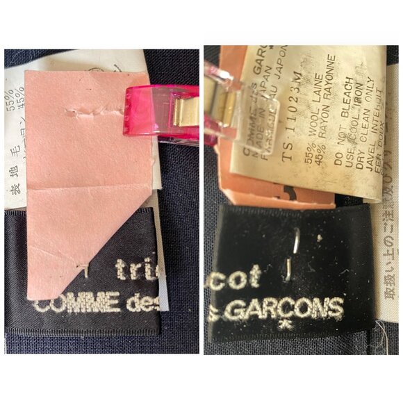 Vintage Comme des Garçons Tricot Navy Wool Belted Midi Skirt, Size M, 1992 S/S - Picture 3 of 15